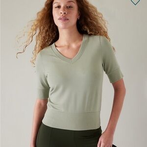 XS, fern green, Athleta short sleeve sweater
